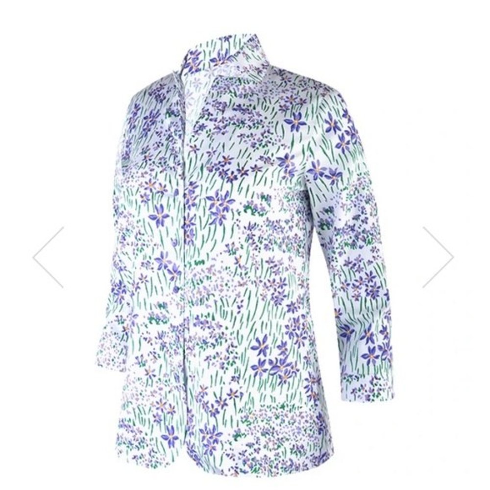 Leggiadro Button Front Inverted Notch Collar Blou… - image 2